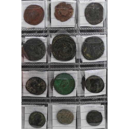 2458 - Collection of Roman and later coins arranged in an album including Gordian III, Septimius Severus, C... 