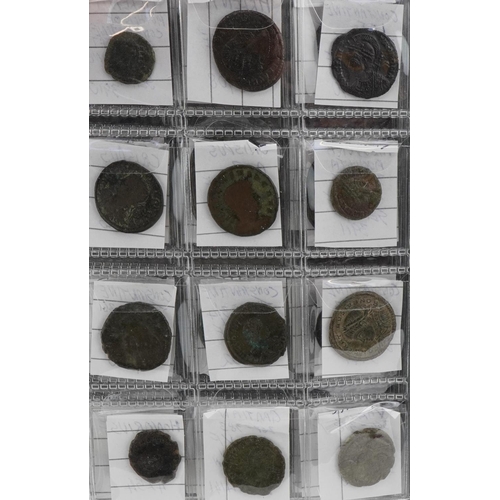 2458 - Collection of Roman and later coins arranged in an album including Gordian III, Septimius Severus, C... 