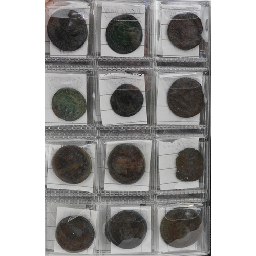 2458 - Collection of Roman and later coins arranged in an album including Gordian III, Septimius Severus, C... 