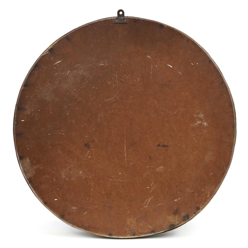 220 - Large circular bronzed wall plaque decorated in relief with a bust of Rembrandt Van Rijn, 58cm in di... 