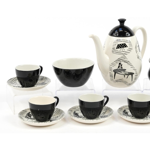 4 - Ridgeways Homemaker six place coffee set comprising coffee pot, milk jug, sugar bowl and six cups wi... 