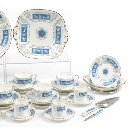 1184 - Coalport Revelry six place tea and coffee service including sandwich plate and cake slice