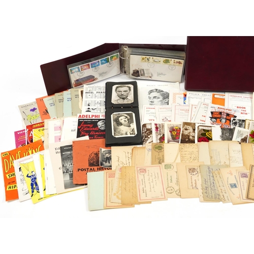 2538 - Antique and later ephemera including postal history, theatre programmes, postcards and first day cov... 