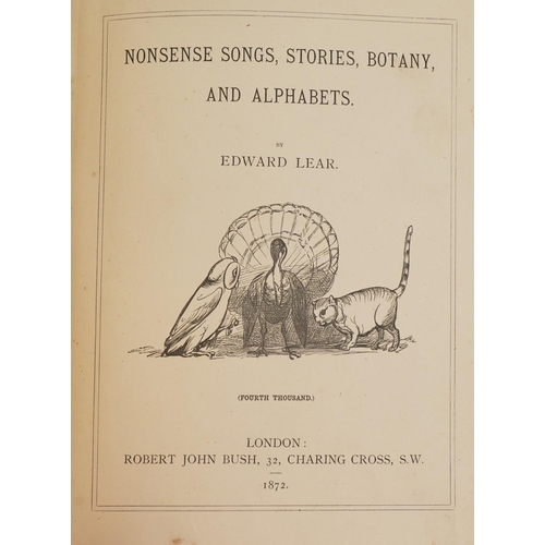 2268 - Nonsense Songs, Stories, Botany and Alphabets hardback book by Edward Lear, published London Robert ... 