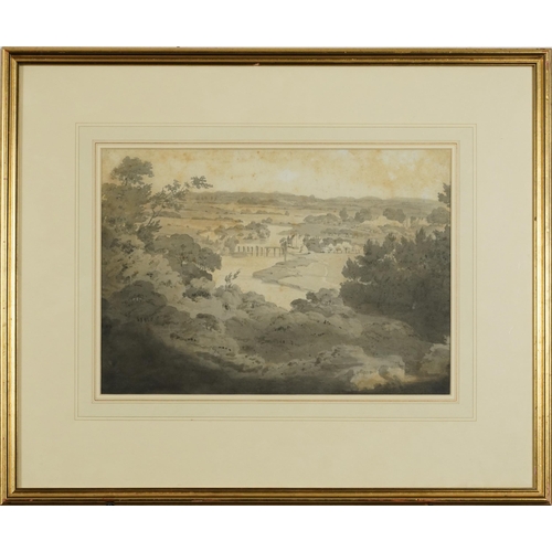 116 - William Havell - Caversham Bridge, Reading, early 19th century English pencil and watercolour, Abbot... 