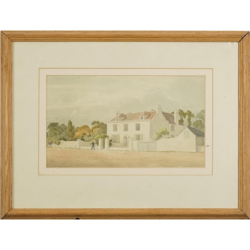 499 - Attributed to John Chessell Buckler - Buckland House near Portsmouth, 19th century watercolour, vari... 