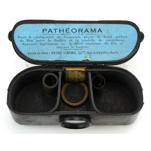 2478 - Vintage Patheorama hand held film viewer with box and four films with boxes