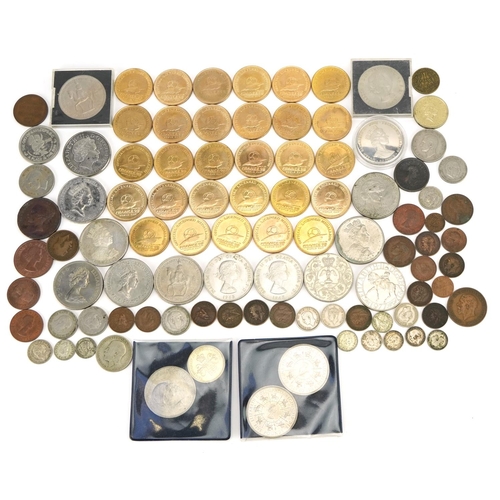 2401 - Victorian and later British coinage, some silver, including eight five pound coins and two pound coi... 