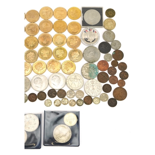 2401 - Victorian and later British coinage, some silver, including eight five pound coins and two pound coi... 