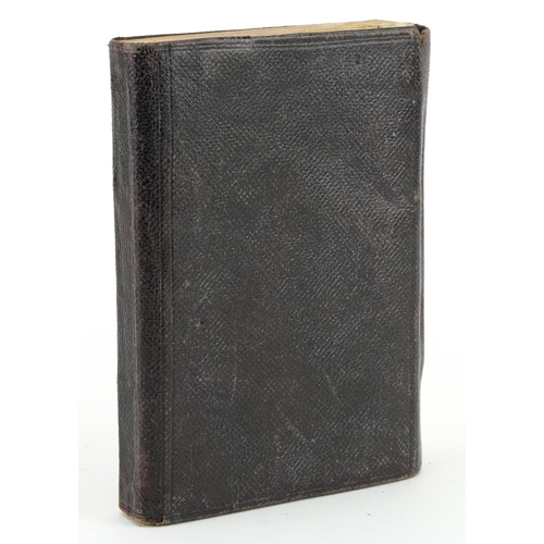 2292 - Victorian leather bound Punch's Pocket Book for 1858 with coloured pull-out, 12cm high