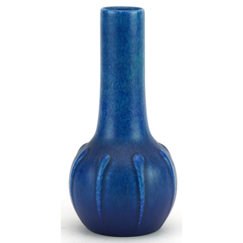 253 - Royal Lancastrian, Arts & Crafts Pilkington's pottery vase having a mottled blue glaze, 19cm high