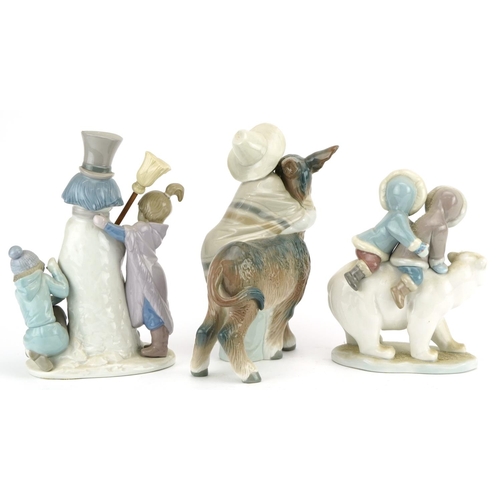 1198 - Three Lladro porcelain figure groups comprising Eskimo Riders 5353, Platero & Marcelino 1181 and The... 