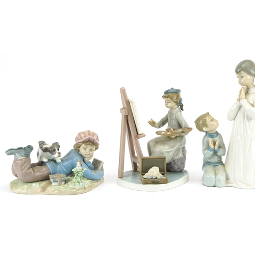 1199 - Four Lladro porcelain figure groups comprising numbers 4779, 5401, 5451 and 5363, the largest 21.5cm... 