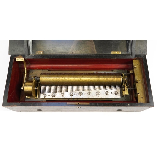 176 - Nicole Freres, 19th century Swiss musical box with 13.25 inch brass cylinder, impressed L F GVE, the... 
