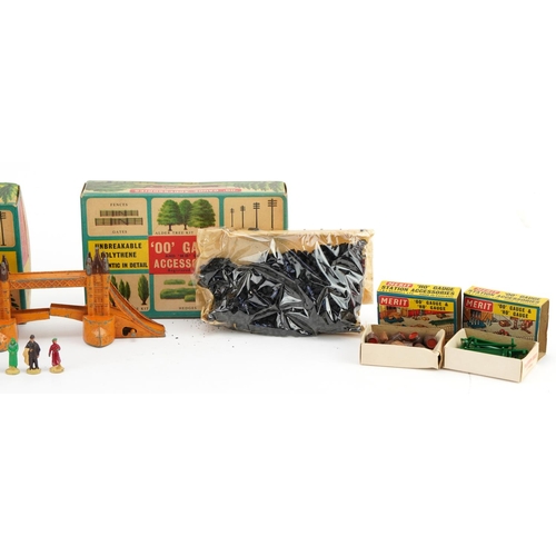 2043 - Vintage toys, some diecast including Dinky Toys model railway O gauge Station Staff no 1 with box, E... 