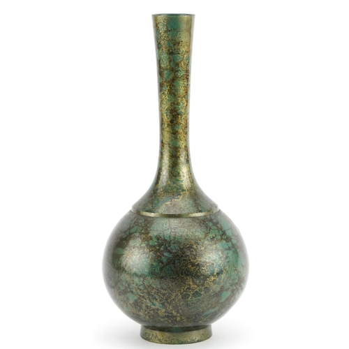 246 - Japanese murashido bronze vase, character marks to the base, 22.5cm high