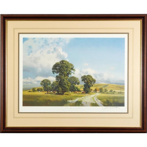 1577 - Frank Wootton - Summer Afternoon, South Downs, pencil signed print in colour, limited edition 18/850... 