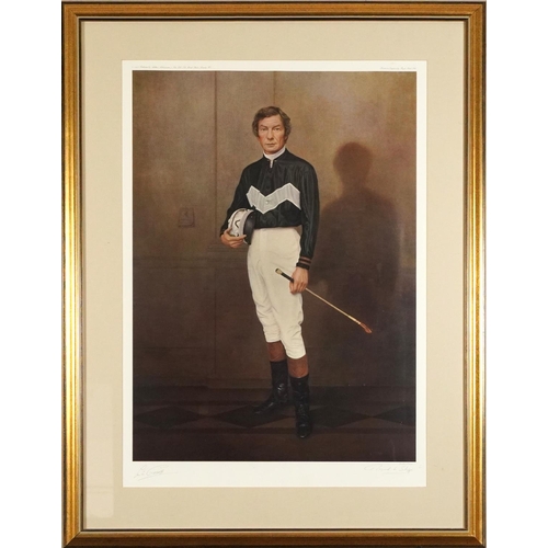 1291 - Raymond L Skipp - Lester Piggot, pencil signed horseracing interest print signed by the artist and s... 