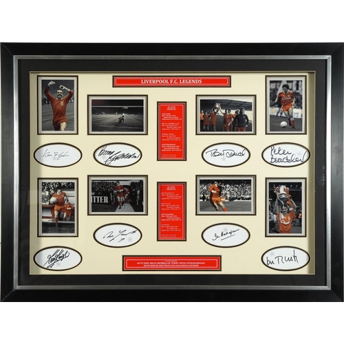 2260 - Liverpool Legends signed football interest display including Tommy Smith, Ian Callaghan, Ian Rush an... 