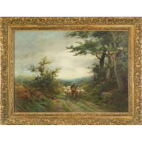 1051 - Rubens Southey - Country Lane, late 19th century watercolour, details verso, mounted, framed and gla... 