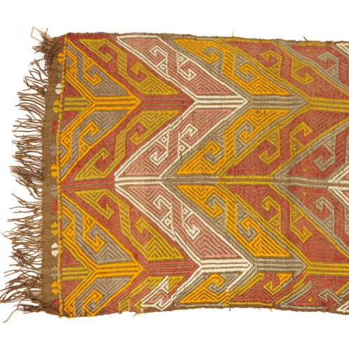 1033 - Rectangular Turkish kilim style rug having an allover geometric design, 140cm x 83cm