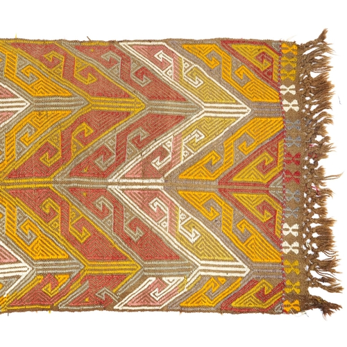 1033 - Rectangular Turkish kilim style rug having an allover geometric design, 140cm x 83cm