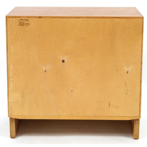 1012 - Hu, Danish teak four drawer chest, 67cm H x 70cm W x 43cm D