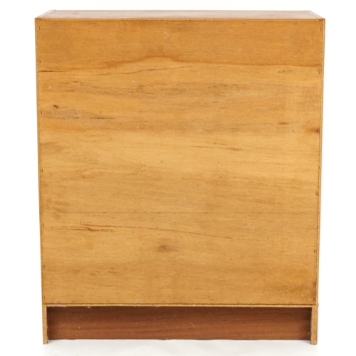 1013 - Mid century teak two door cupboard enclosing two adjustable shelves, 95cm H x 81cm W x 40cm D