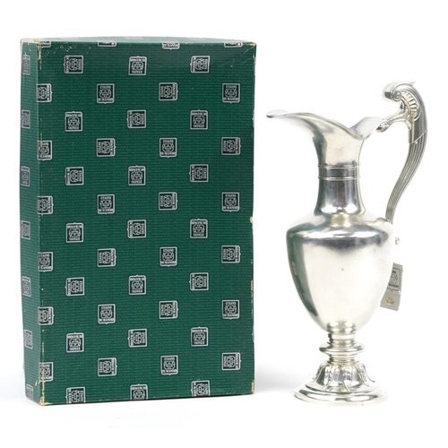 1245 - French silver plated classical pitcher with box, 36cm high