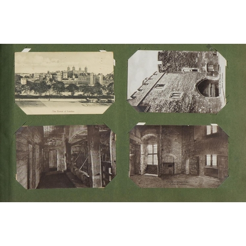 2238 - 19th century and later topographical and social history postcards arranged in an album, some real ph... 