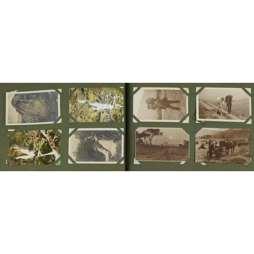 2238 - 19th century and later topographical and social history postcards arranged in an album, some real ph... 