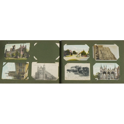 2238 - 19th century and later topographical and social history postcards arranged in an album, some real ph... 