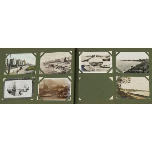 2238 - 19th century and later topographical and social history postcards arranged in an album, some real ph... 