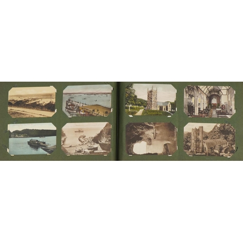 2238 - 19th century and later topographical and social history postcards arranged in an album, some real ph... 