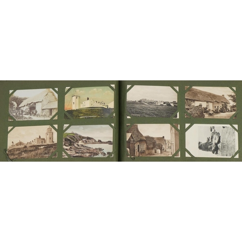 2238 - 19th century and later topographical and social history postcards arranged in an album, some real ph... 