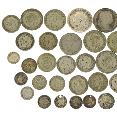 2385 - Victorian and later British coinage including Gothic florin and 1817 half crown, 255g