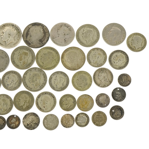 2385 - Victorian and later British coinage including Gothic florin and 1817 half crown, 255g