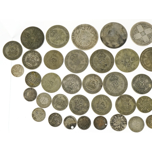 2385 - Victorian and later British coinage including Gothic florin and 1817 half crown, 255g