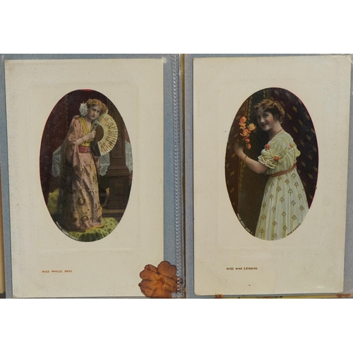 2258 - Edwardian and later greetings and topographical postcards arranged in two albums including Carlisle ... 