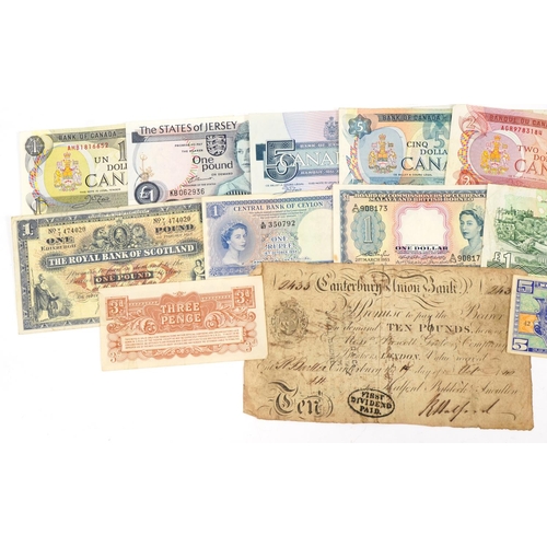 2503 - Mid 19th century and later English and Scottish banknotes including Canterbury Union Bank ten pounds... 