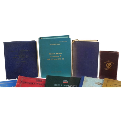 2297 - Automobilia and aviation interest books and manuals including Rolls Royce Alpine Compendium 1913 and... 