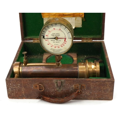 473 - 19th/early 20th century John Morris of Manchester pressure and discharge gauge housed in a baize lin... 