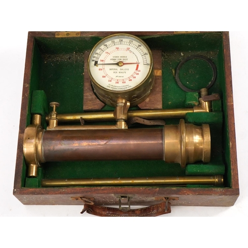 473 - 19th/early 20th century John Morris of Manchester pressure and discharge gauge housed in a baize lin... 