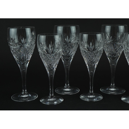 505 - Nine Edinburgh Crystal wine glasses, the largest each 18cm high