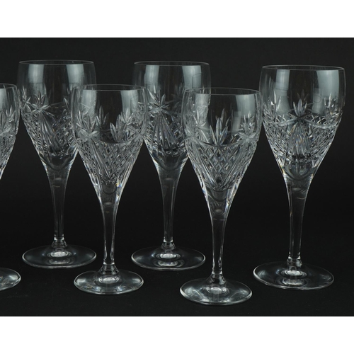 505 - Nine Edinburgh Crystal wine glasses, the largest each 18cm high