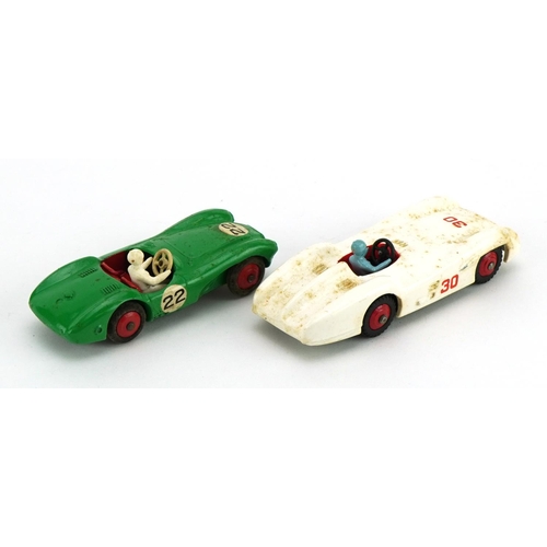 2022 - Two Dinky Toys diecast racing vehicles with boxes comprising Aston Martin DB3 Sports 110 and Mercede... 