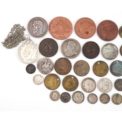 2378 - Antique and later British and world coinage including hammered example, 1944 half crown in silver pe... 