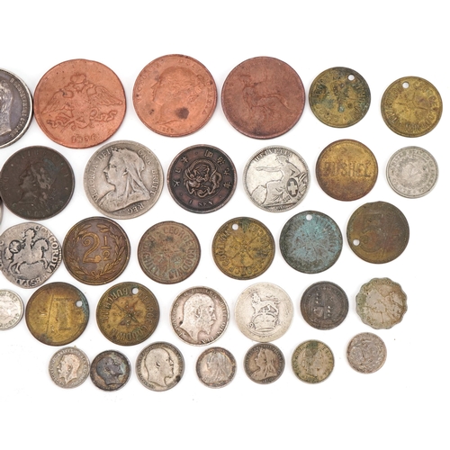 2378 - Antique and later British and world coinage including hammered example, 1944 half crown in silver pe... 