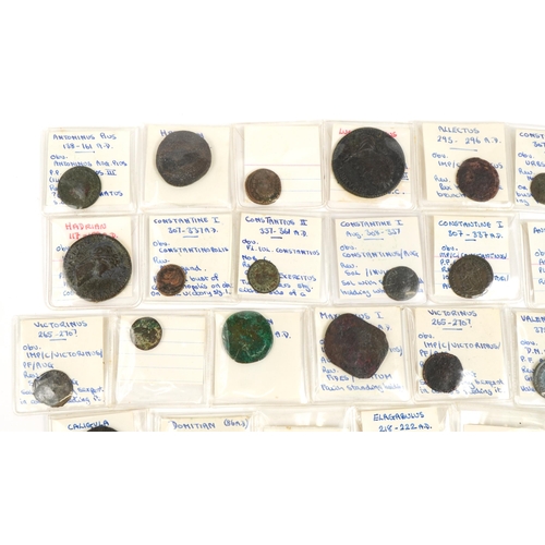 2457 - Collection of Roman and later coinage with capsules, various emperors and denominations including Li... 