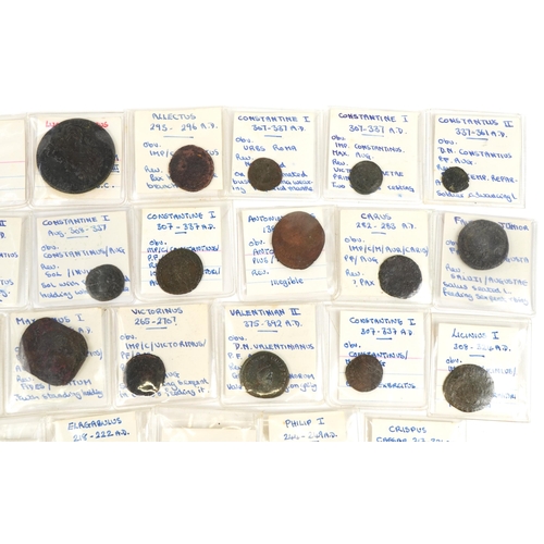 2457 - Collection of Roman and later coinage with capsules, various emperors and denominations including Li... 